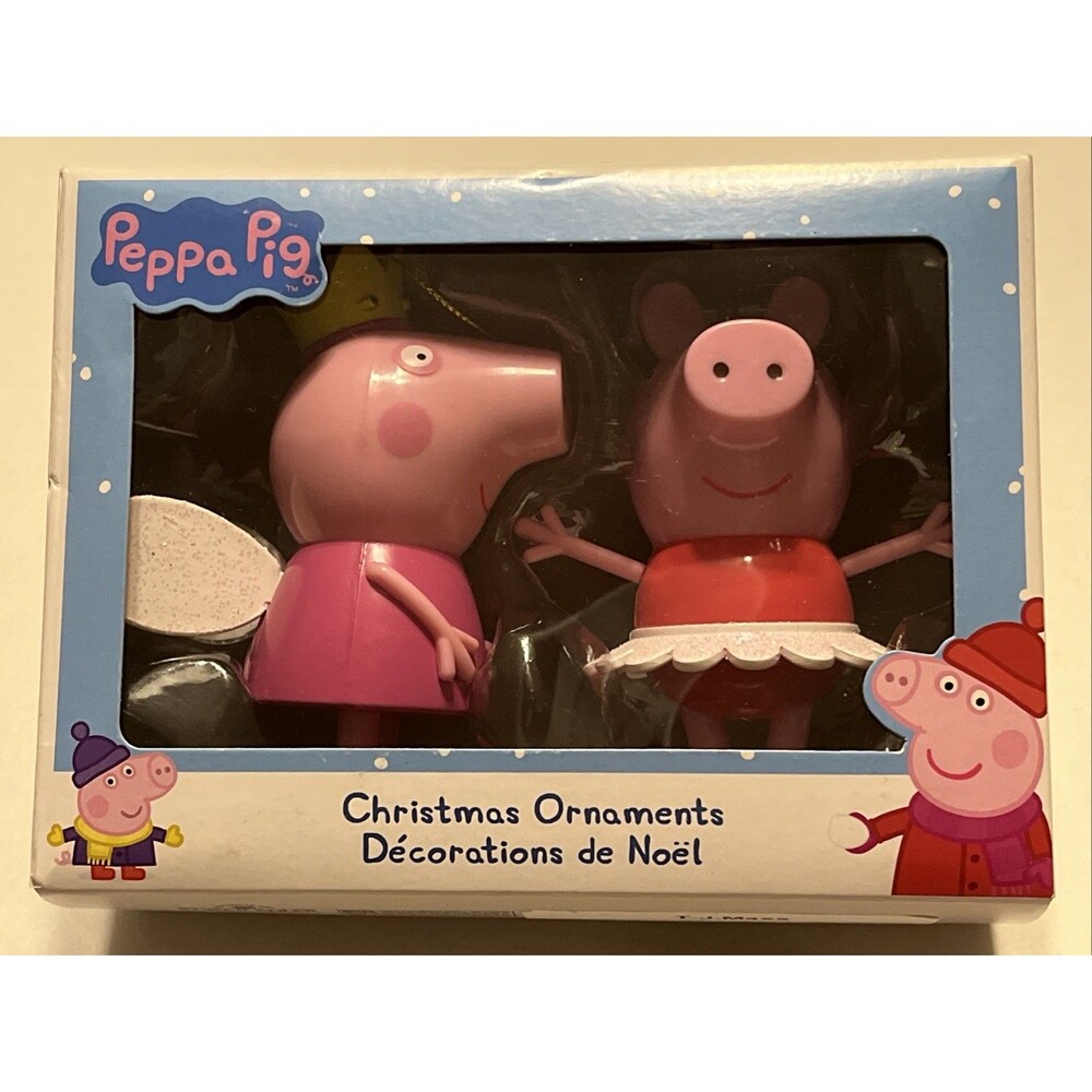 New 3.5" Kurt Adler Peppa Pig Pink Christmas Tree Holiday Hanging Ornaments